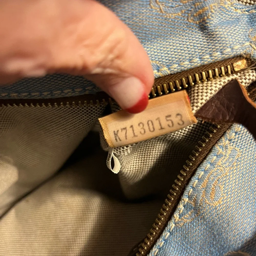 Dooney & Bourke Blue and Brown Tote Bag - Picture 6 of 7